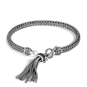 John Hardy Silver Braided Bracelet with Tassel. Brand new.
